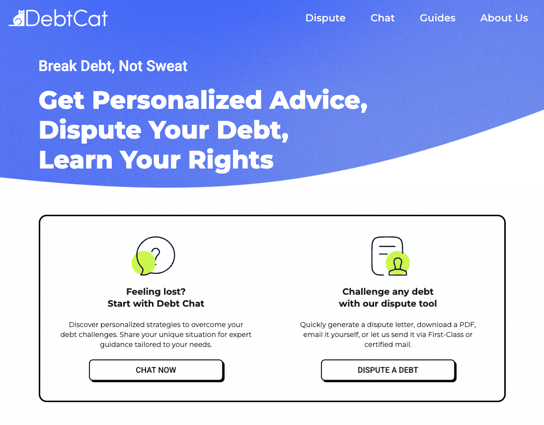 DebtCat home page